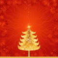 Golden christmas tree, vector Royalty Free Stock Photo