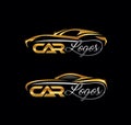 Golden and chrome Car Logo sign Royalty Free Stock Photo