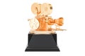 Golden cinema, film award concept. 3D rendering
