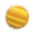 Golden circle plate isolated. Vector illustration.