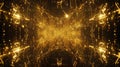 Golden Circuit Board: Data Flow, Tech Tunnel, AI Network Royalty Free Stock Photo