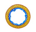 Golden circular chinese frame