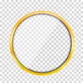 Golden circular metal frame - vector