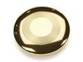 Golden circular object isolated on white background Royalty Free Stock Photo