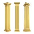 Golden Classic Columns Isolated