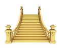 Golden Classic Staircase Isolated