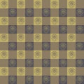 Golden classical checkers seamless pattern