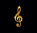 Golden Clave Music Note Treble Cleft Symbol Royalty Free Stock Photo