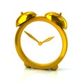 Golden clock icon 3d illustration