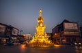 Golden clock tower in Chiang Rai