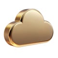 Golden Cloud Icon Symbolizing Digital Storage And Wealth. Represents Cloud Computing And Data Security Isolated On Royalty Free Stock Photo