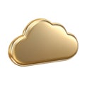 Golden Cloud Icon Symbolizing Luxury And Premium Cloud Computing Services. Wealth And Technology Concept Isolated On Royalty Free Stock Photo