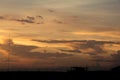 Golden cloud in the sky during sunset