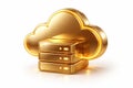 Golden Cloud Storage Server Icon cloud computing data storage Royalty Free Stock Photo