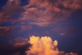 Golden cloud texture in dusk sky