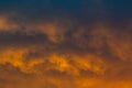 Golden clouds on the horizon over Mediterranean sea Royalty Free Stock Photo