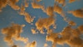 Golden clouds on the blue starry sky in the morning or evening Royalty Free Stock Photo