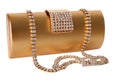 Golden clutch bag Royalty Free Stock Photo