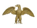 Golden coat of arms eagle isolated on white background. Design element with clipping path