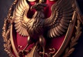 golden coat of arms eagle. state symbol.