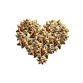 Golden Cockades Heart Royalty Free Stock Photo
