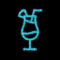 Golden cocktail Blue hawaii flat icon design.