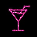 Golden cocktail Cosmopolitan flat icon design.