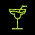 Golden cocktail Margarita flat icon design.