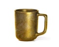 Golden coffee mug with espresso isolated