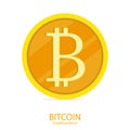 Golden coin,bitcoin cryptocurrency digital money vector Royalty Free Stock Photo