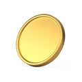 Golden coin cash money circle financial lucky fortune lottery win realistic 3d icon vector