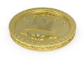Golden coin with flowery pattern Royalty Free Stock Photo