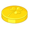 Golden coin icon, cartoon style Royalty Free Stock Photo