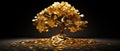 Golden Coin Tree Symbolizing Wealth And Business Growth