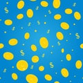 Golden coins. Background of money. Vector illustration