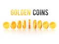 Golden coins in different positions