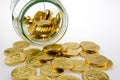 Golden coins in a jar Royalty Free Stock Photo