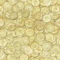 Golden coins seamless texture