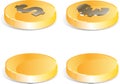 Golden coins set