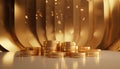 golden coins stack on white background. 3d render illustration. Royalty Free Stock Photo