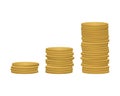 Golden coins stacks illustration