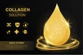 Golden Collagen Serum drop poster Royalty Free Stock Photo