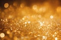 Golden color abstract glitter texture background for holidays with bokeh