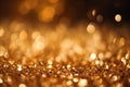 Golden color abstract glitter texture background for holidays with bokeh