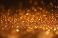 Golden color abstract glitter texture background for holidays with bokeh