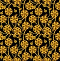 Golden color in baroque and chain in black background