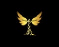 Golden Color Fairy Logo Design.