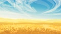 golden color field with wheat blue sky