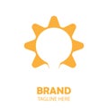 golden color gear logo icon