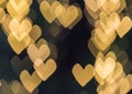 Golden color hearts background Royalty Free Stock Photo